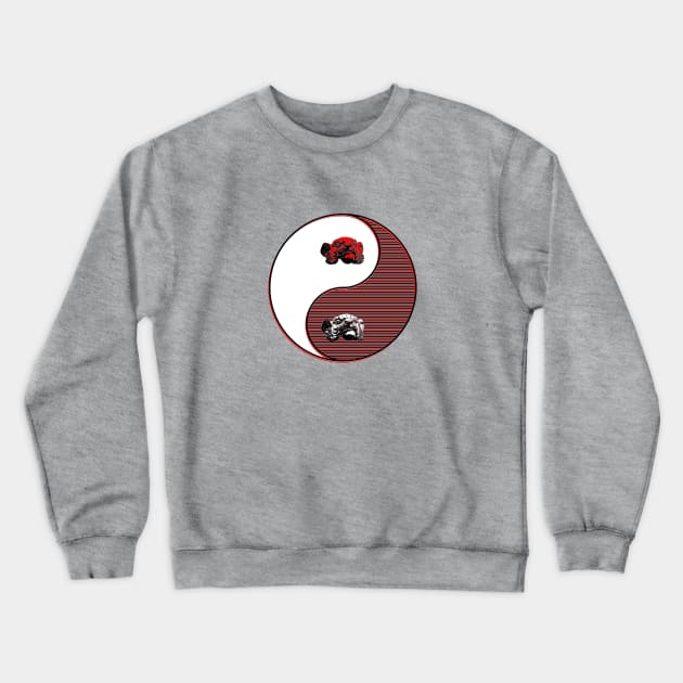 yin yang balance harmony design eastern philosophy monkey Crewneck Sweatshirt by 4rpixs